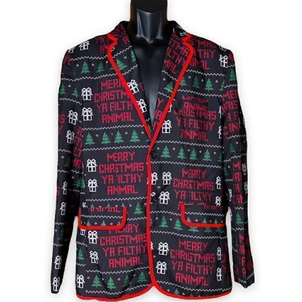 Holiday Blazer Merry Christmas Ya Filthy Animal “Home Alone” Men’s M 38-40